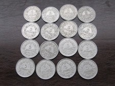 lot 16 pièces 5 Francs Lavrillier Alu 1945/46/47/1949 /1950- bon état