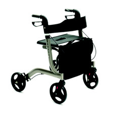 KSP Déambulateur pliable R24 pour personnes âgées et handicapées, 4 roues Gris
