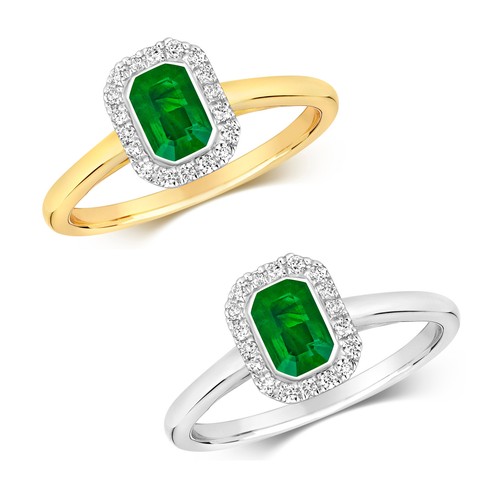 Bague solitaire blanc jaune - or, blanc/jaune