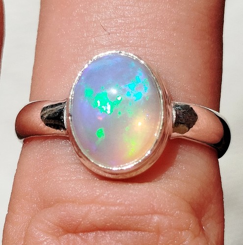 88g bague opale blanche - 2,88g,