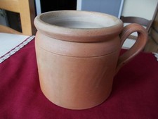 Ancien pot à rillettes, graisse , sel, en grès,  marqué 3.