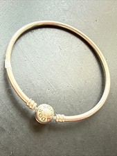 Ancien Bracelet Gourmette En Argent Massif Maille Jonc art nouveau PANDORA