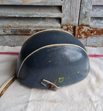 ANCIEN CASQUE DE MOTO MOBYLETTE SCOTTER  FORME BOL VINTAGE CUIR