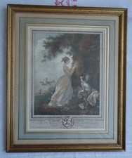 Grande gravure 19e colorisée