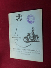 livret MOTO : conduite et entretien 125 & 175 CZ  de  1962