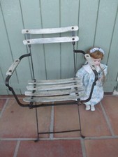 CHAISE PLIABLE enfant -DECORATION -FAUTEUIL BOIS ET FER -  JARDIN - A RENOVER -