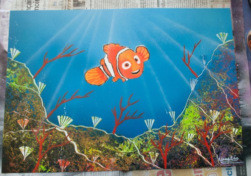 Tableau peinture bombe - la, /