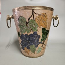 SEAU A CHAMPAGNE/ SEAU A VIN ANCIEN EN LAITON / DECOR GRAPPE DE RAISIN