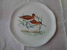 PLAT EN FAÏENCE DE GIEN À DÉCOR DE BÉCASSES. LES GRANDS OISEAUX - CHASSE