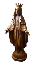 SCULPTURE CHÊNE VIERGE / sainte 20e bon qualité h 47cm oak sculpture saint Mary