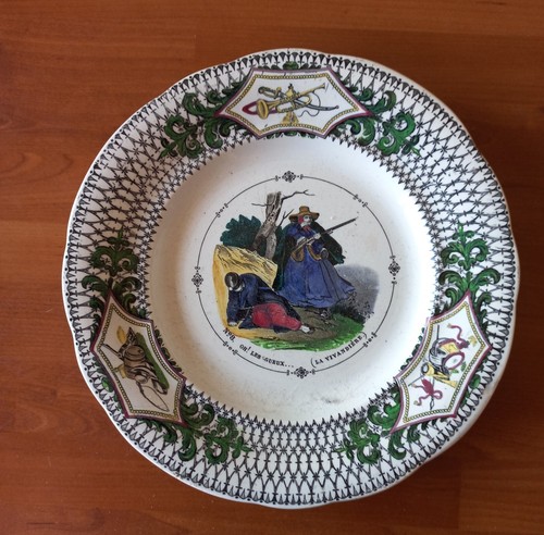 Assiette faience creil - assiette,