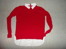 COMME NEUF Taille S magnifique PULL 2 en 1 col chemise EXCELLENT ETAT