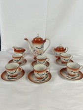 service à the japonais avec dragon en reliefs  6 tasses 