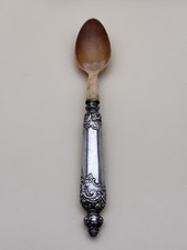 Cuillère À Bouilli Argent Fourre Décor Angelot Chérubin 