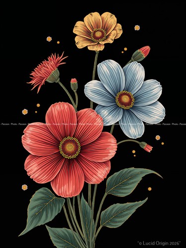 Photo floral kawaii - floral, moderne
