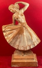  sculpture moulage plâtre "patine terre cuite" danseuse Art déco.1930 -  ≃ 40 cm