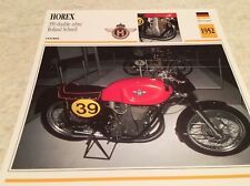 Carte moto Horex 350 double arbre course 1952  collection Atlas Motorcycle