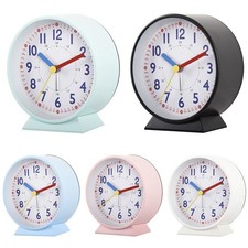 Horloge de bureau ronde lumineuse 10 cm fonctionnement silencieux pour chambres