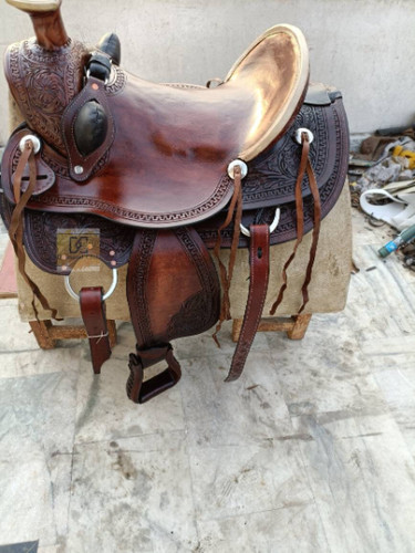 Selle cuir western - en,