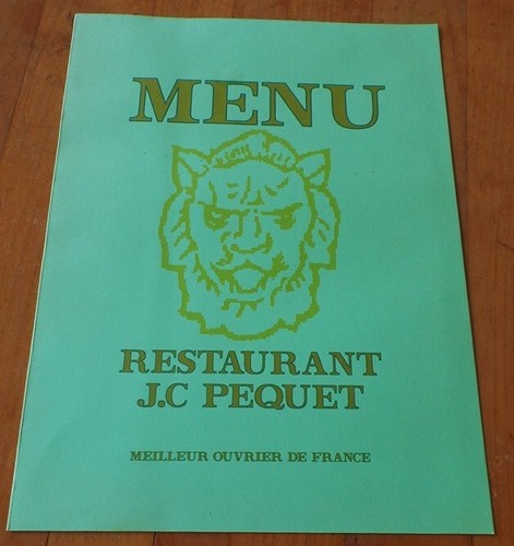 Rare collector menu j - -, j.c