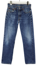 Levi's 501 Hommes Jeans W31/L32 Bleu Délavé Moustaches Droit Ajusté Bouton Fly