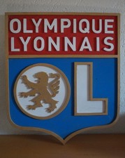 Grand Logo Bois  OLYMPIQUE LYON  55 cm  Début annnées 2000 Décoration Mural
