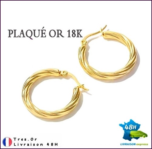Plaqué 18k créoles - or,