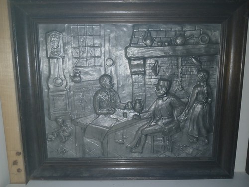 Lot tableau ancien étain - lot,