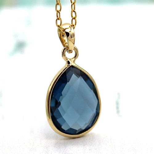 Collier topaze bleue - , naturelle
