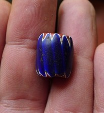 Perle Chevron ROSETTA Verre Murano Collier Afrique Mali Antique Glass Trade Bead