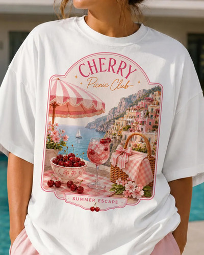 Summer shirt cherry - cherry, picnic