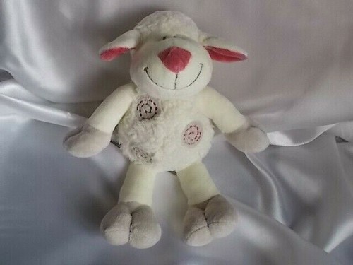 Doudou mouton blanc spirales - blanc,,