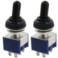 2 Pcs 125V 6A 3 position interrupteur à bascule bipolaire avec couvercle étanche