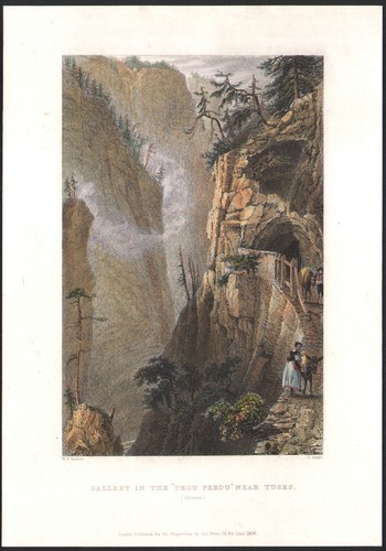 1836 gravure aquarellée - aquarellée, le
