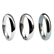 4mm 18ct or Blanc Escarpin Confort Mariage Anneaux GB Hm Moyen Lourd X Bandeau
