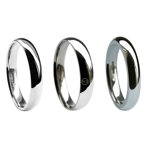 4mm 18ct blanc escarpin - or,