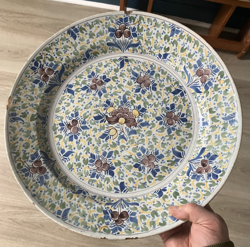 Ancien grand plat faïence - plat,