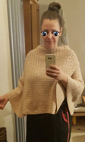 Poncho laine crochet fait - poncho, laine.