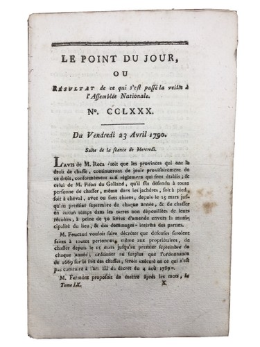 Droit chasse 1790 chasseur - 1790,