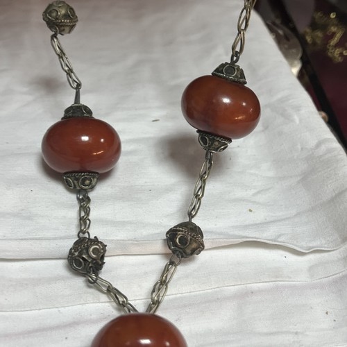 Collier ancien perles - , argenté