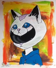 Toile Graffiti street art "Kid Cat 2" signé Captain Niglo