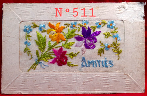 511 cpa postale - -cpa, brodée