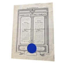 Diplôme maçonnique grande - maçonnique,