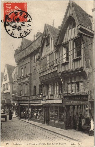 Cpa caen vieilles maisons - cpa,
