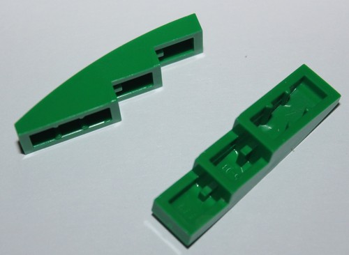 Lego green slope curved 4x1 - green,