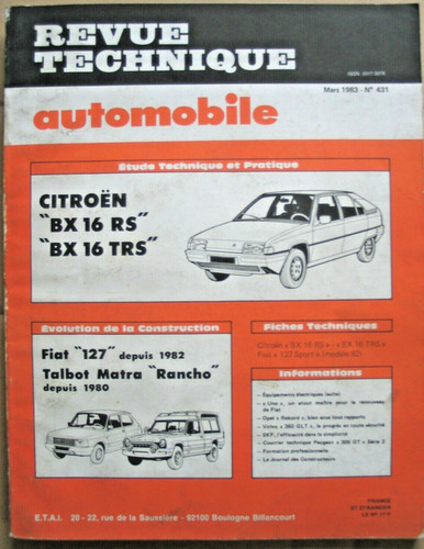 Revue technique citroën 16 - bx,
