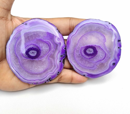 Tranche agate violet druzy - violet,