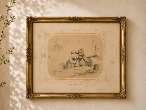 Lithographie ancienne xixe - lithographie,