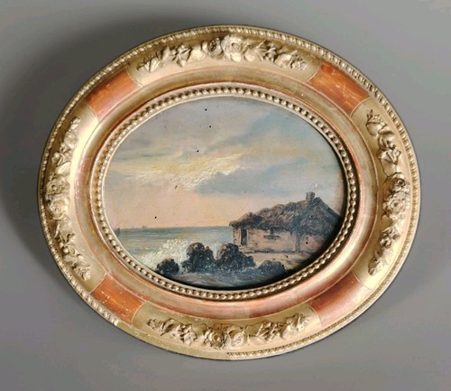 Belle petite huile sur bois - petite,