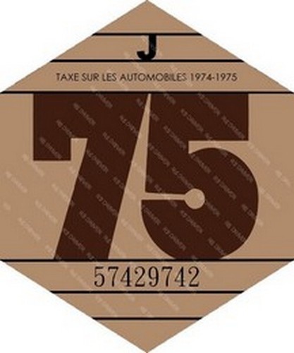 Vignette fiscale 1975 pour - vignette,